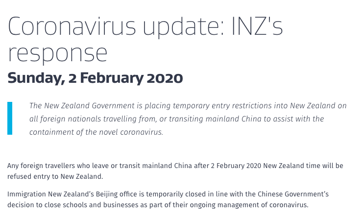 新西兰明日起禁止中国大陆出发、中转的旅客入境！澳洲更新禁令细则...
