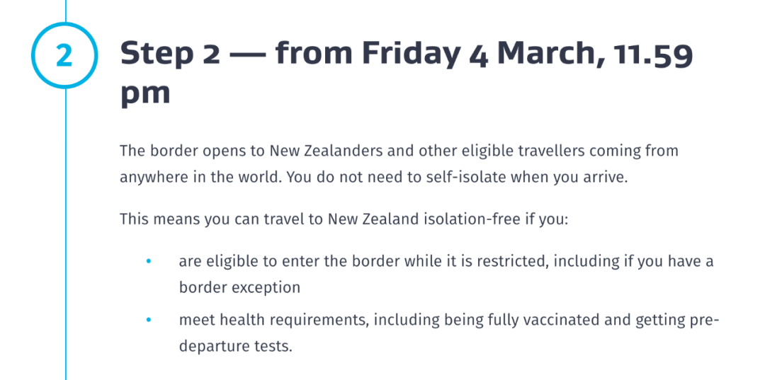 新西兰边境开放日期提前，3月3日起向符合条件的旅客开放。
