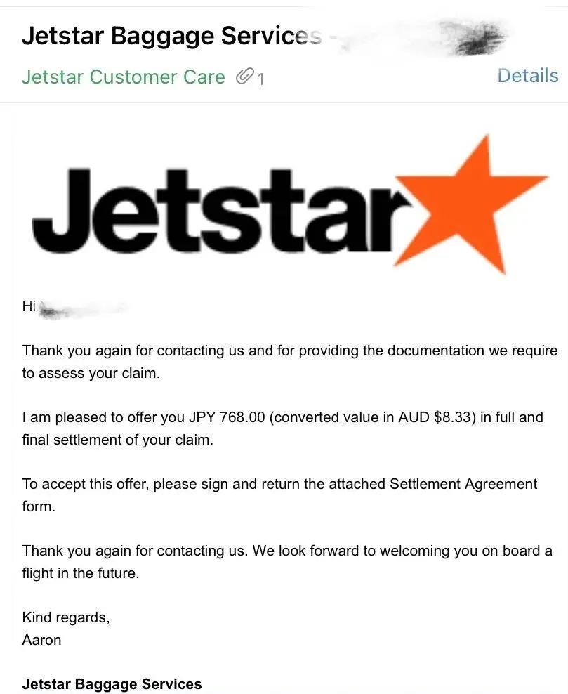 澳洲捷星航空行李箱索赔记Jetstar Claims